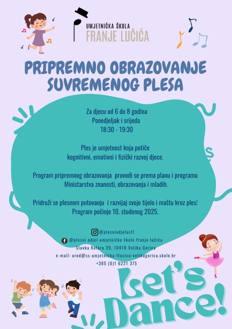 Pripremno obrazovanje suvremenog plesa Umjetnička škola Franje Lučića – Plesni odjel